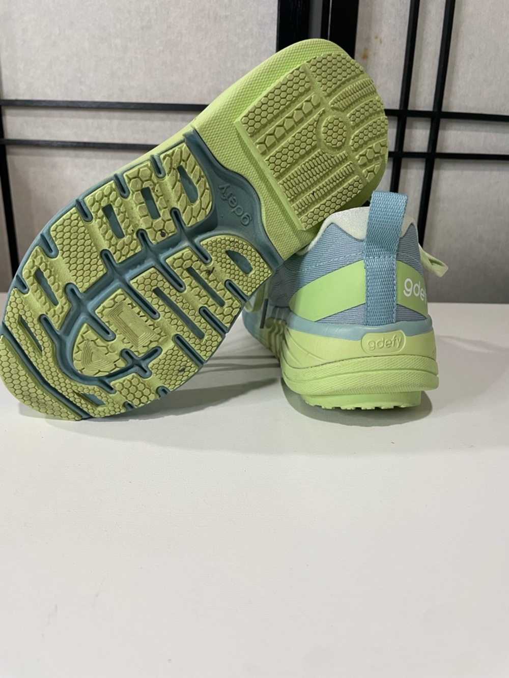 Gravity Defyer Women's GDEFY Lauff Athletic Shoes - Light Blue & Lime - Picture 9 of 9